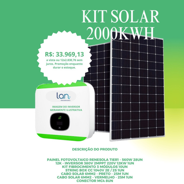 Kit solar 2000kWh